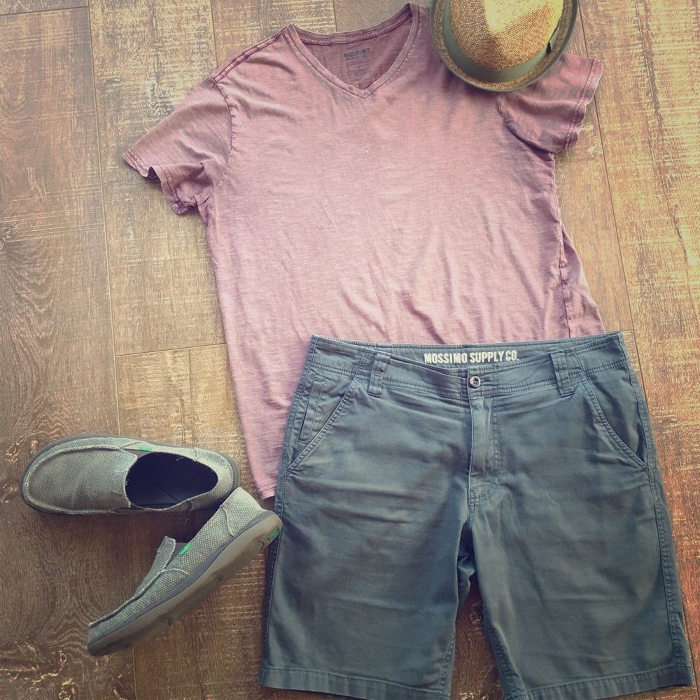Flat front casual shorts